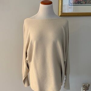 Chic Off-the-Shoulder Cream Sweater